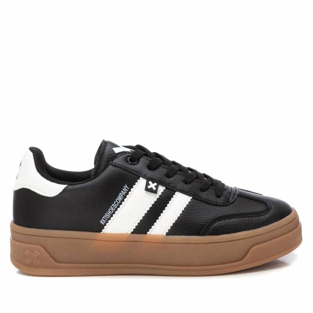 NEW XTI women's casual platform sneakers in black